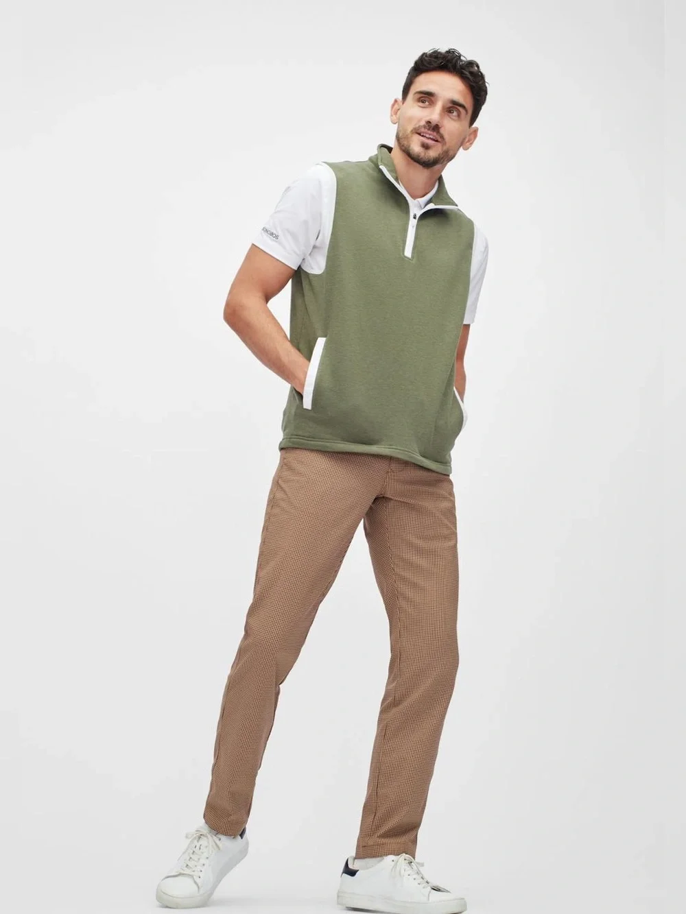BONOBOS Men’s Clubhouse Golf Vest In Heather‎ Olive Green Size Small